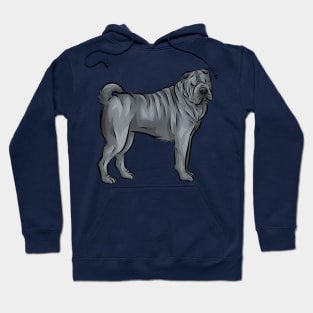 Cute Blue Sharpei Dog Hoodie